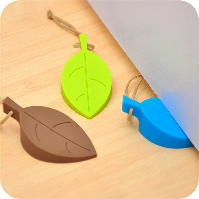 Leaves Shape Silicone Rubber Door Stop Stoppers Door Block Anti-Folder HandBDAU