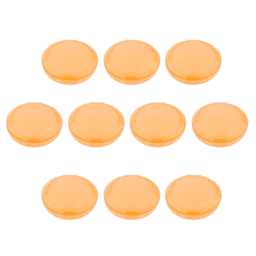 10 Pieces Plastic Mini Earplugs Storage Container Case Jewellery Box Orange