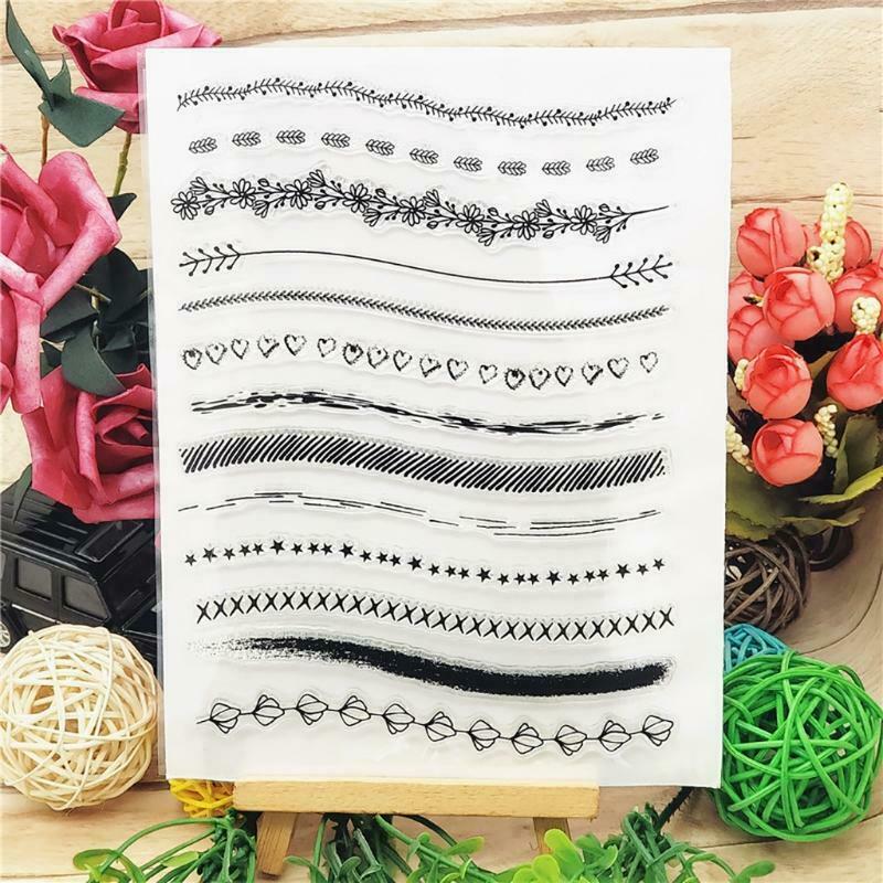 Flower Line Silicone Clear Seal Stamp DIY Scrapbooking Emboss Photo Album Decor