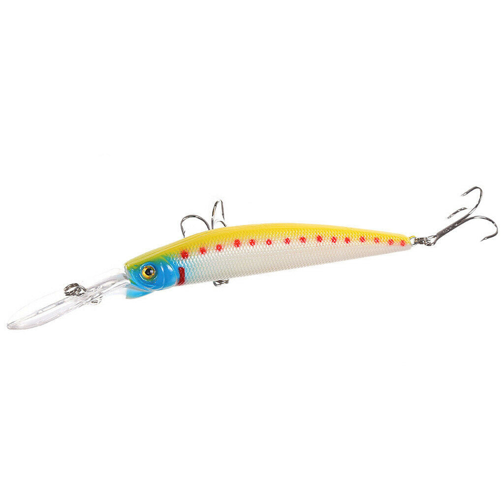 Set Of 6 Multicolor ABS Plastic Hard Fishing Lures Baits Crankbait -1185