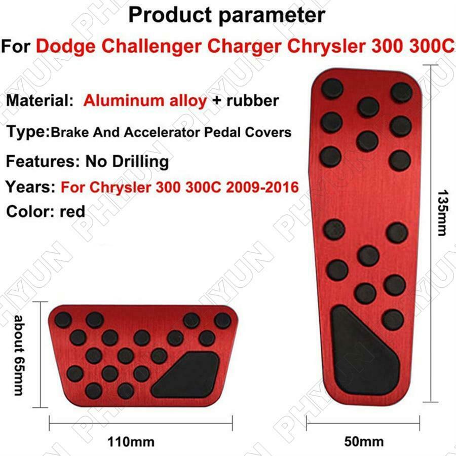 Red Gas Brake Pedal Pad Cover 82211154AB For Dodge Challenger Charger 2009-2019