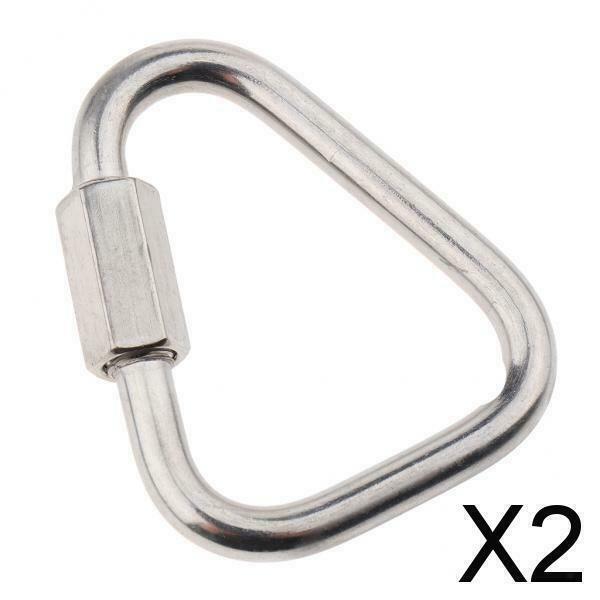2X Outdoor Triangle Stainless Steel Carabiner Camping Keychain Quick Link 6mm