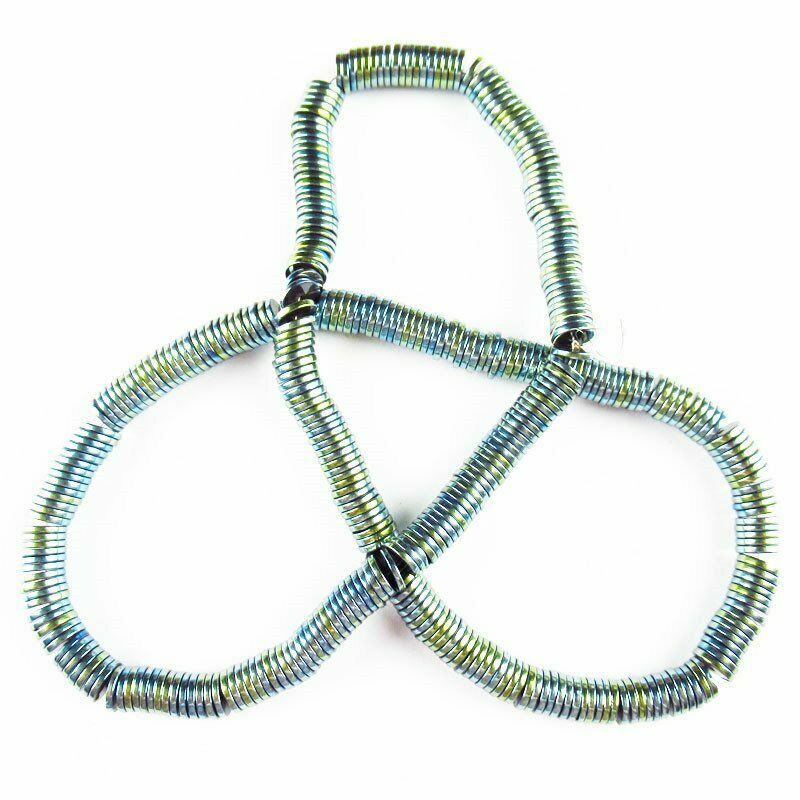 Army Green Hematite Heishi Spacer Pendant Loose Bead 15.5 inch 6x1mm A-367TS