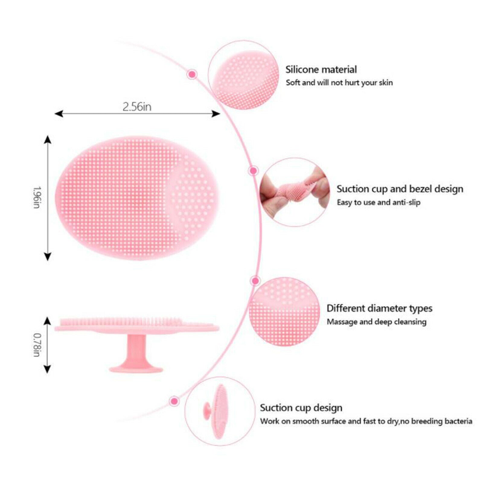 5Pcs Silicone Lip Brush with 2Pcs Facial Brushes for Fuller Lip Appearance