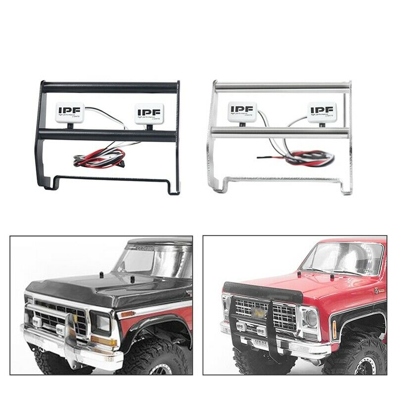 2X(Metal Front Bumper with Led Light for 1/10 RC Cler Traxxas 4 K5 Blazer,SJ2K6)