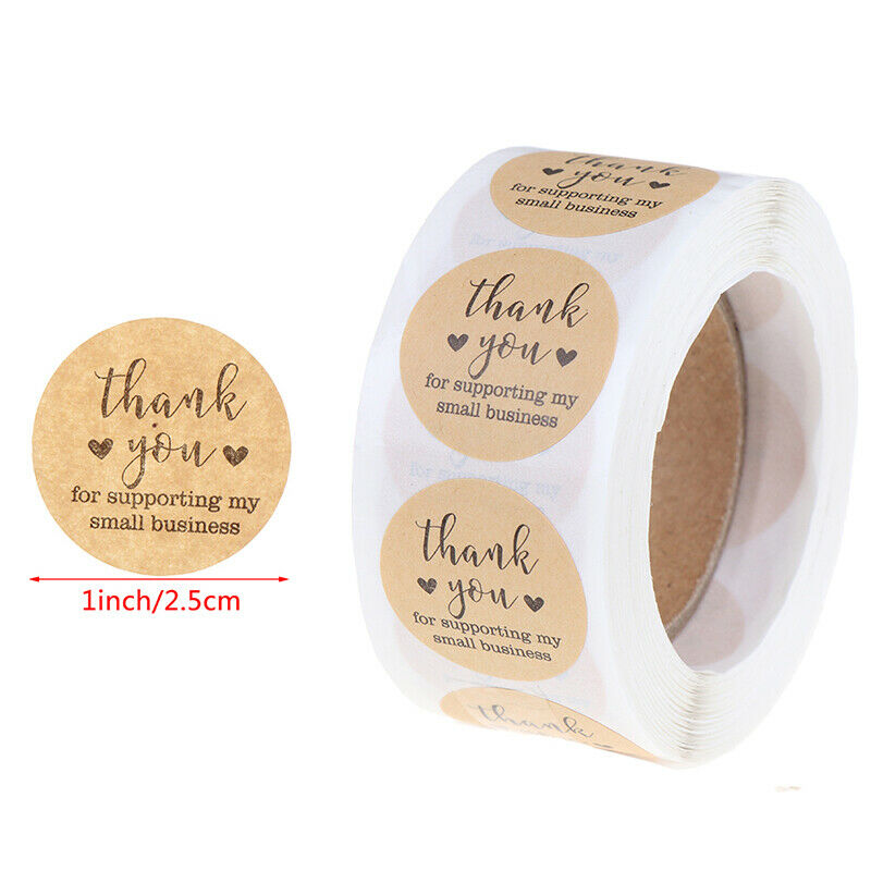 500PCs/roll Handmade Thank You Stickers Paper Label  Round Stationery Dec.l8