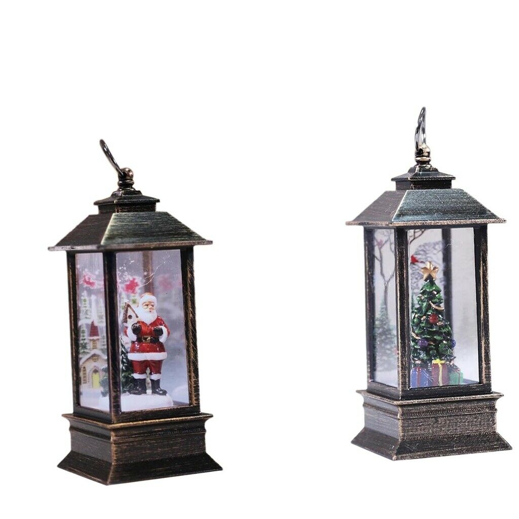 2PCS Outdoor Indoor Christmas Glow Lantern Family Xmas Hanging Bedroom LED Light