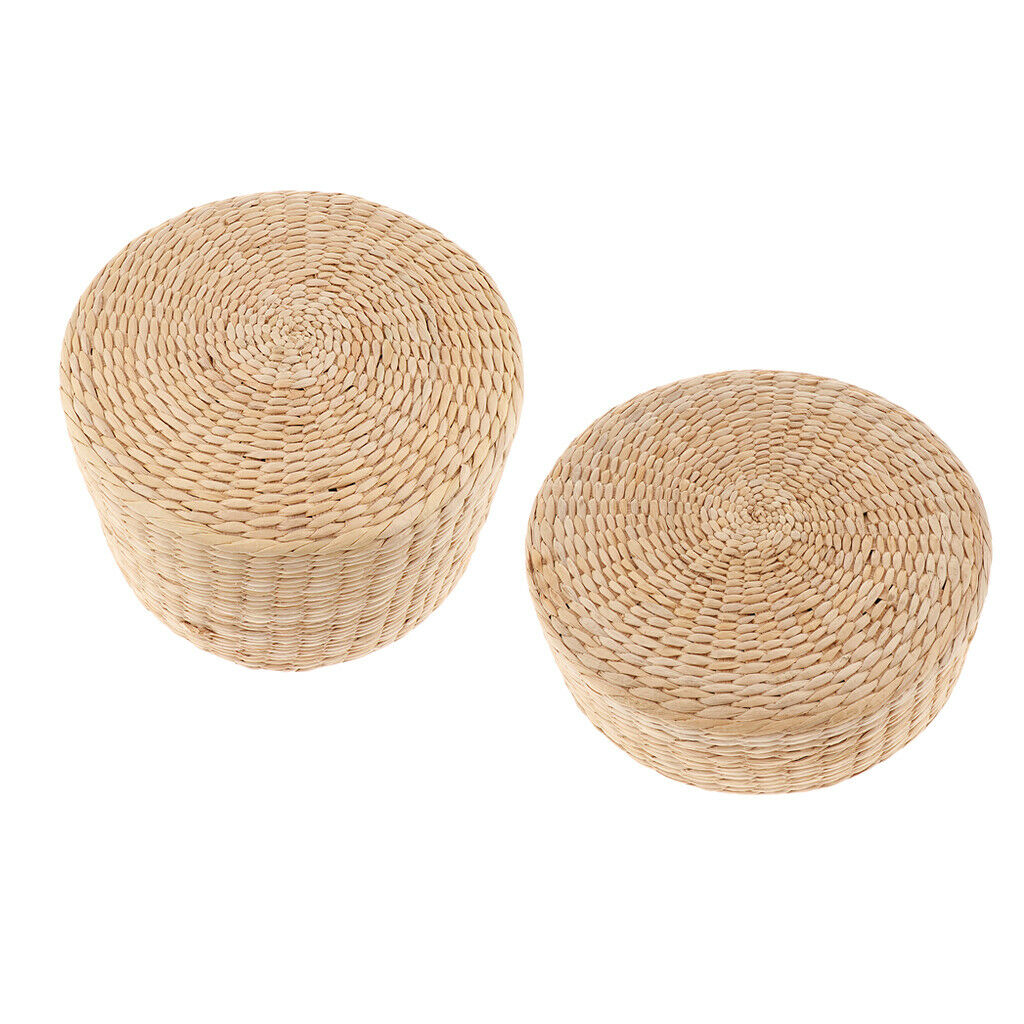 2pcs Japanese Style Straw Cushion Floor Seat Cushion for Reading Relaxation