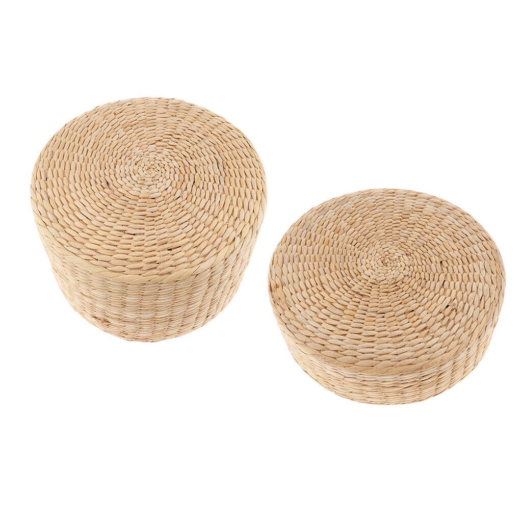 2pcs Japanese Style Straw Cushion Floor Seat Cushion for Reading Relaxation