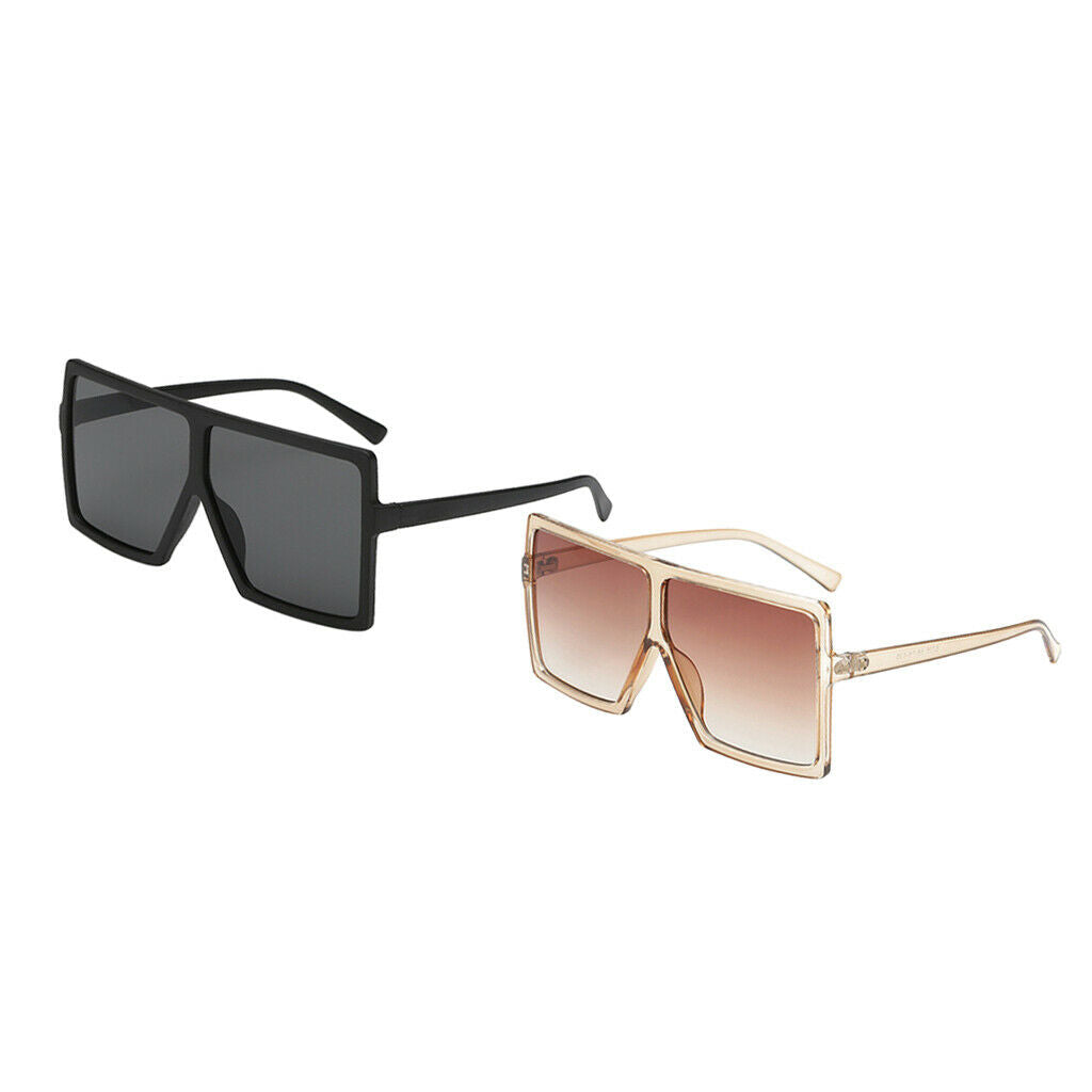 2pieces UV400 Outdoor Rectangle Sunglasses Driving Eyewear Eyeglasses