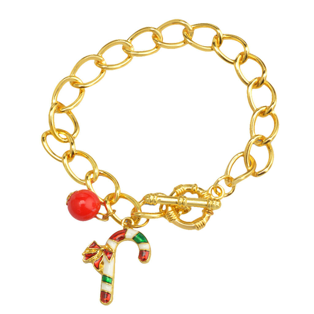 Enamel Charms Bead Christmas Bracelet Chain Bangle Xmas Festival Girls Gift