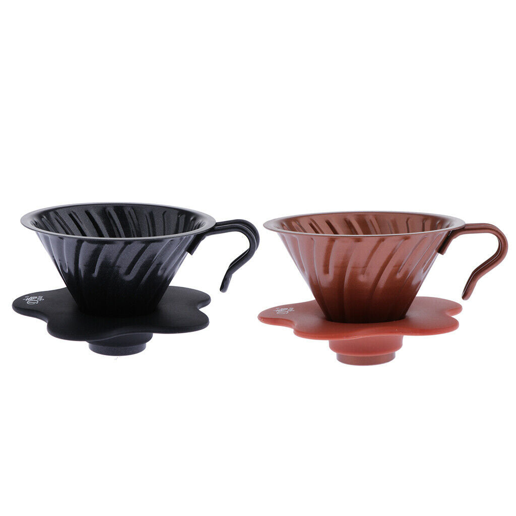 1 Pc Stainless Steel Pour Over Cone Coffee Dripper Cup Filter Holder, Golden