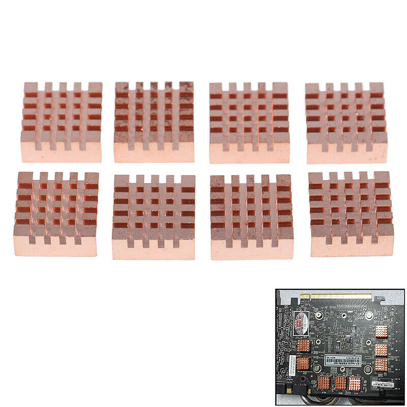 8pcs/set RAM Copper Memory Heat Sink Graphics Card Cooling Radia JRBDAU