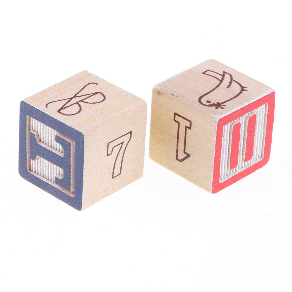 Colorful Wooden Cartoon Numbers Cubes Stacking Blocks Kid's Preschool Toys