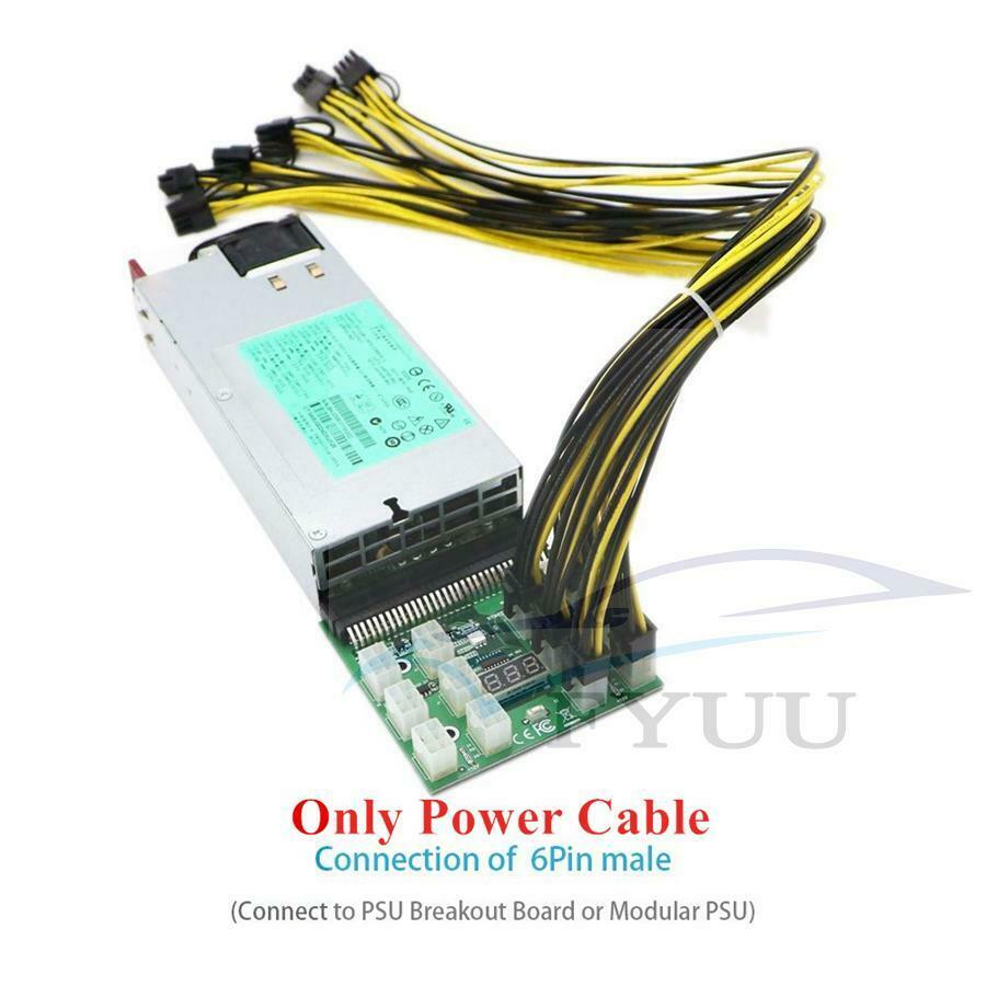 10pcs 20cm Quality 6pin to 8Pin (6+2Pin) Breakout Cable PCI-E Cable 18AWG Mining