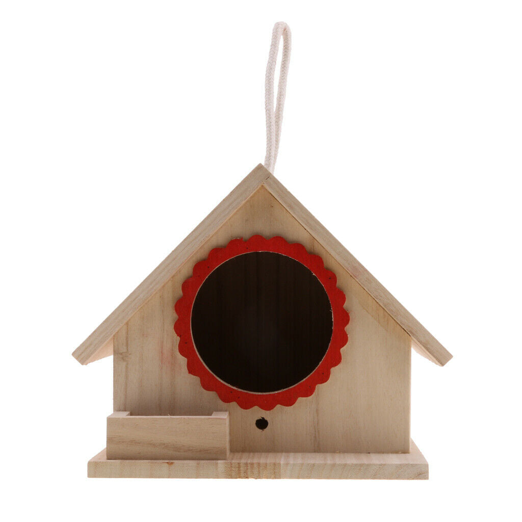 3X Wooden Wood Hanging Free Standing Bird House Nesting Box Feeder 20x 23x 18cm