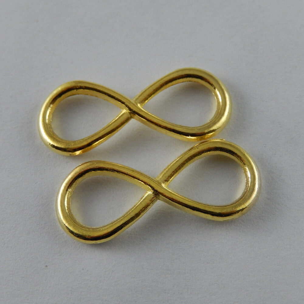20 pcs  Golden Alloy Infinity Sign Pendant DIY Jewelry Making Connectors 31x13mm