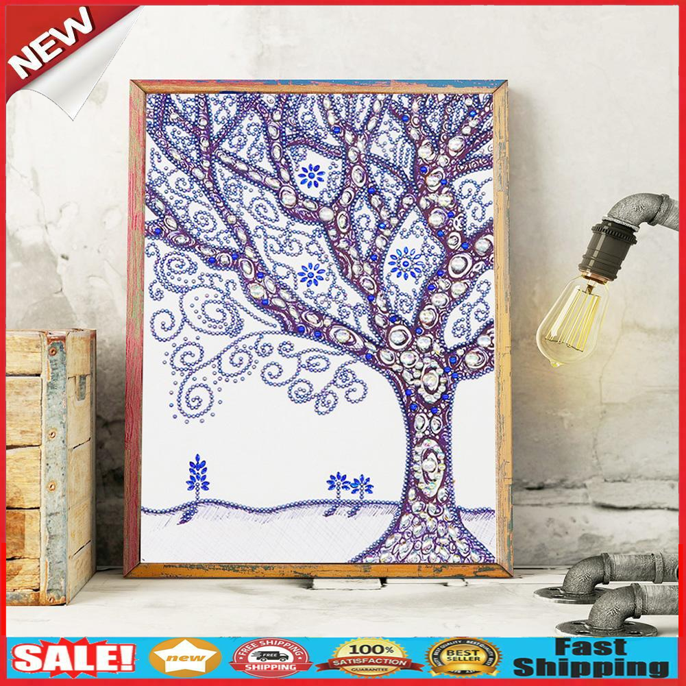 5D DIY Special Shaped Diamond Painting Tree Cross Stitch Mosaic Kits Decor @