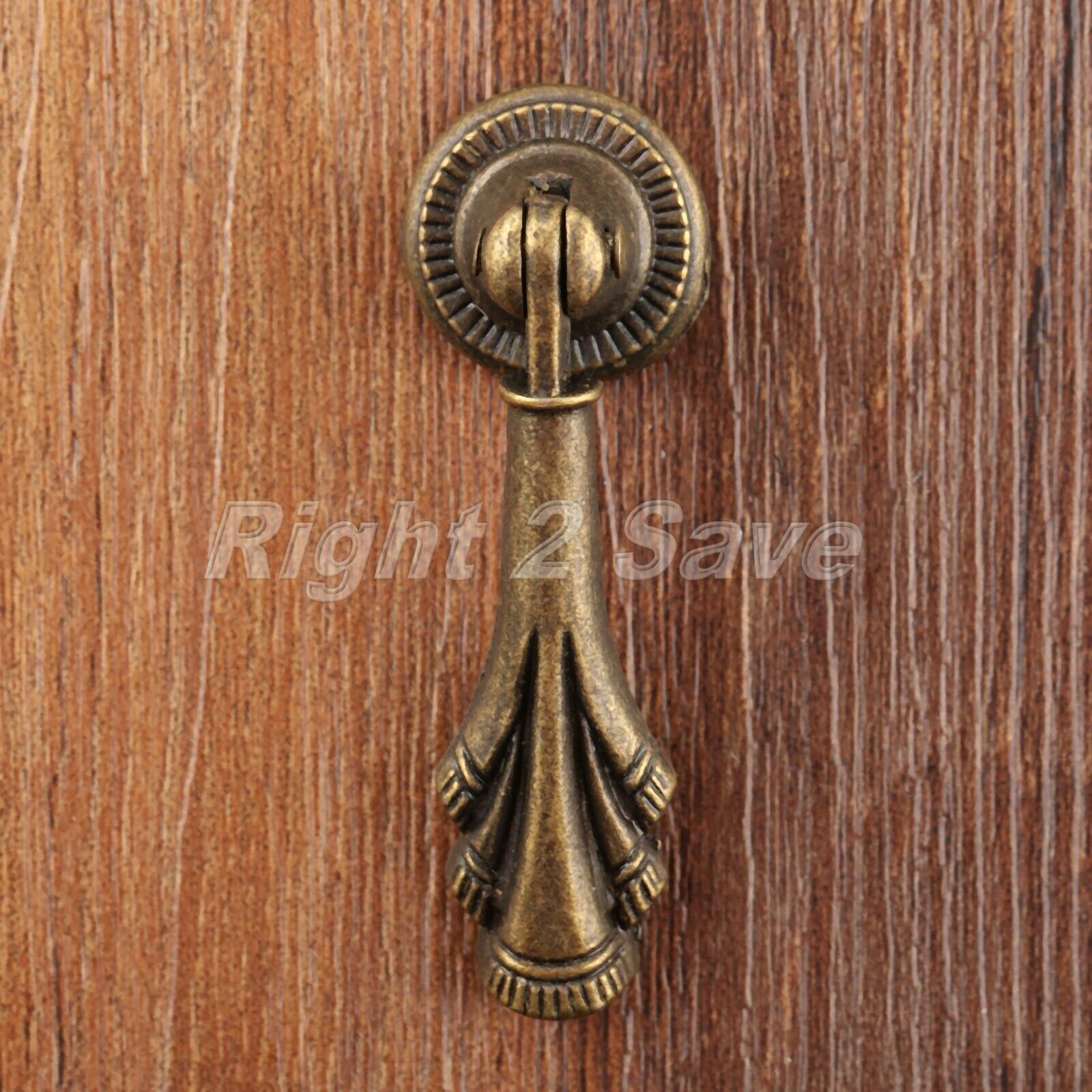 2pcs 19*60mm Retro Furniture Cabinet Knobs Cupboard Drawer Drop Door Pull Handle