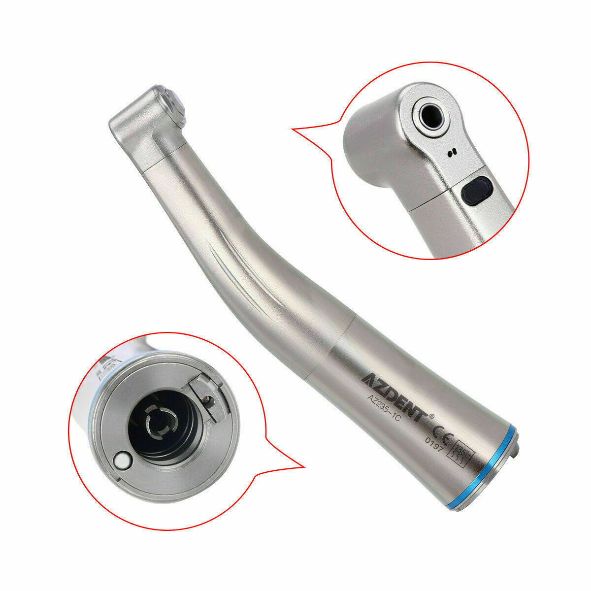 3pcs Dental LED Fiber Optic Contra Angle Internal Spray E Type AZDENT