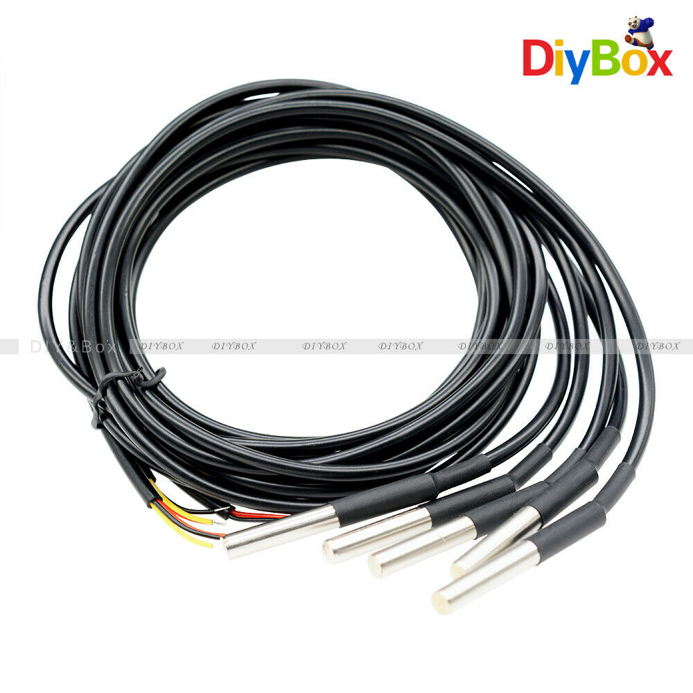 10PCS 1M Waterproof DS18B20 Temperature Thermistor Control Thermal Probe Sensor