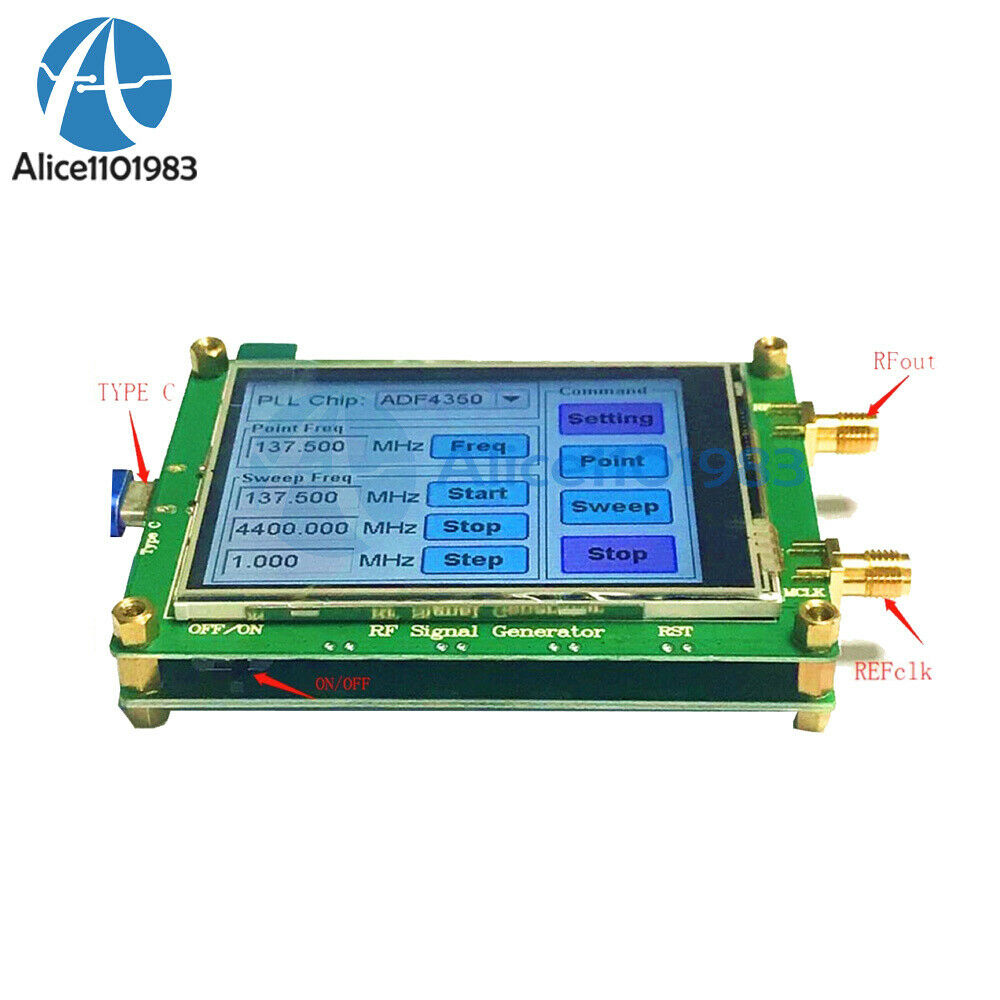 137.5MHZ-4400MHZ ADF4350 RF Signal Source Generator Wave / Point Frequency