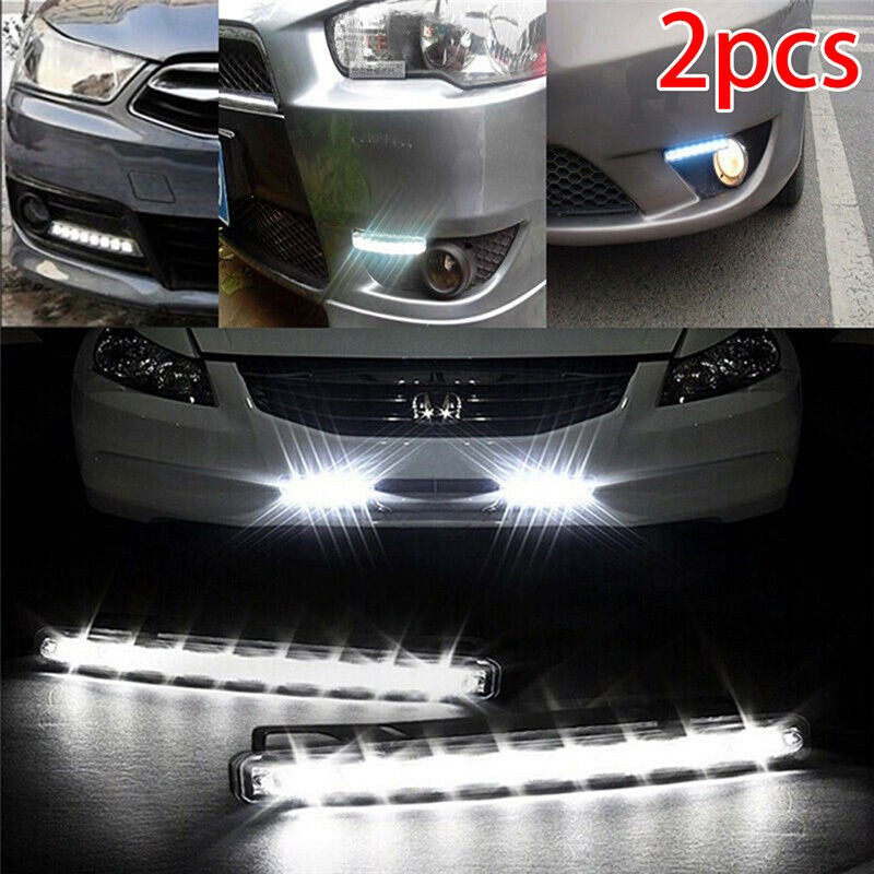 Universal 8 LED Car Light DRL Fog Daylight Driving Daytime Runing White L.l8