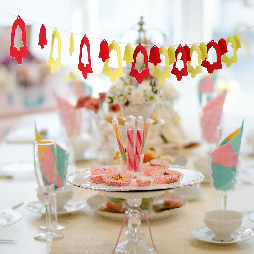 Christmas Bell Banner Garland Holiday Party Decoration Xmas Flag