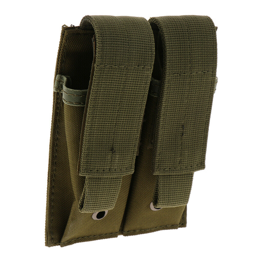 Outdoor Double Pouch Bag Flashlight Holder Sports Travel Pouch Navy Green