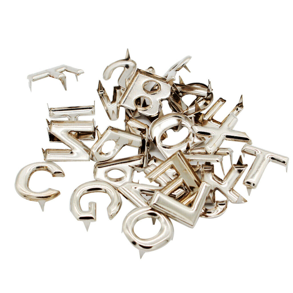 26 Pieces Metal English Alphabet Claw Rivets Studs Spikes Jacket Pants
