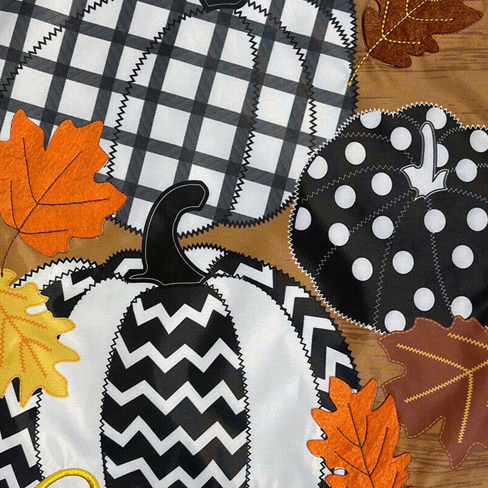 Fall Patterned Pumpkins Applique House Flag Autumn 28" x 40" Briarwood Lane New