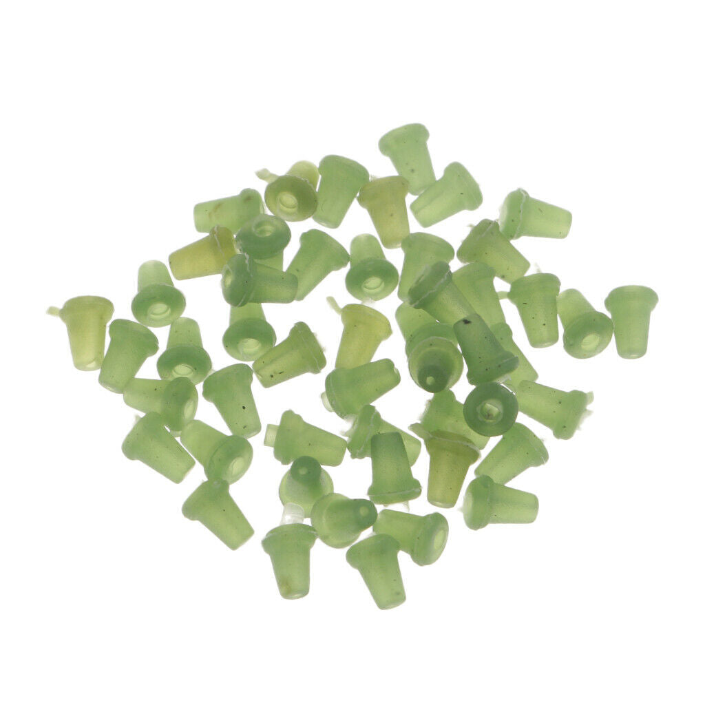 50pcs Carp Fishing Rubber Hook Stopper On Sliding Hooks Holder Buffer Beads