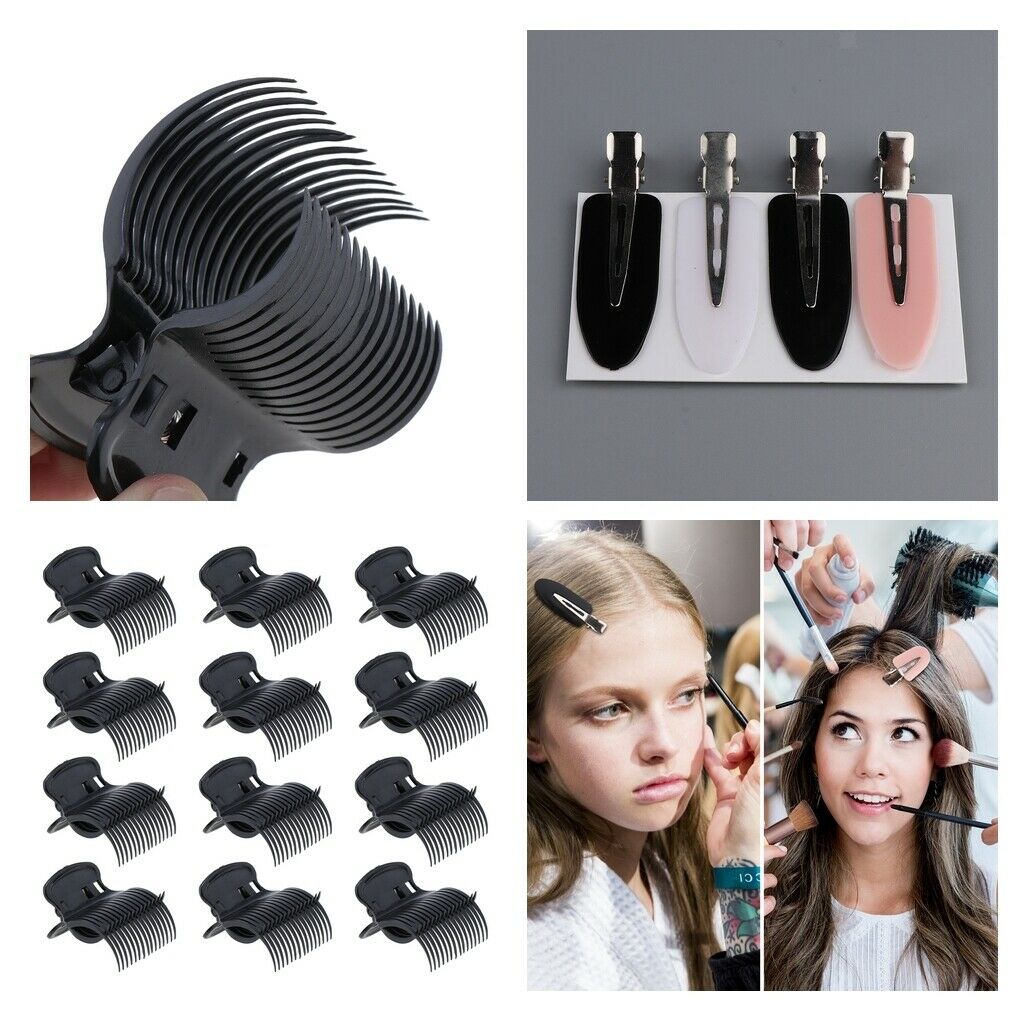 4Pcs Hair Clips Women Styling Tool w/ 12x Roller Clip Grip Curler Claw Kit