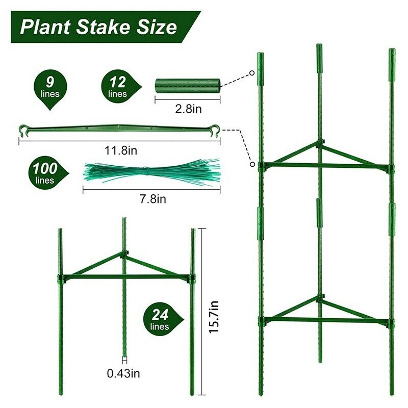 Garden Stakes Plant Support Plastic Coated Steel Plant Stake 15.7 Inch PlantU6Z1