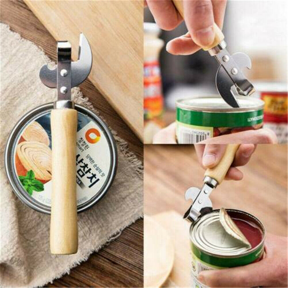 Kitchen Heavy Duty Stainless Steel Tin Can Opener Cutter Easy Comfy Handle Grip