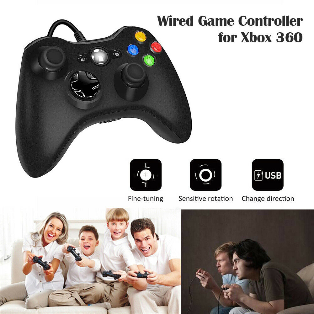BLACK BRAND NEW USB WIRED CONTROLLER FOR MICROSOFT XBOX ONE S DESKTOP LAPTOP