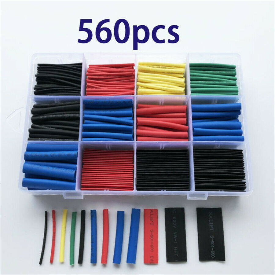 560Pcs Cable Heat Shrink Tubing Sleeve Electrical Wire Wrap Insulation Tube Kit