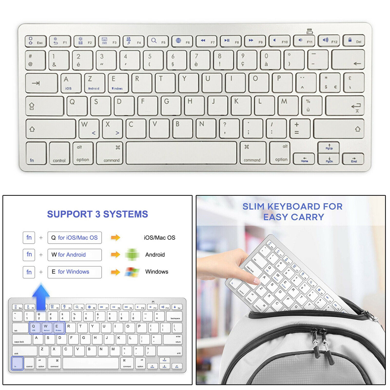 78 Keys Wireless German Keyboard Multi-Functional Floating Button Desktop PC