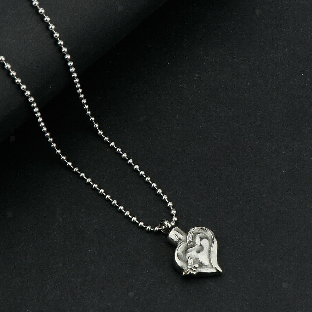 Enamel Love Heart Pendant Cremation Keepsake Urn Keepsake Necklace E