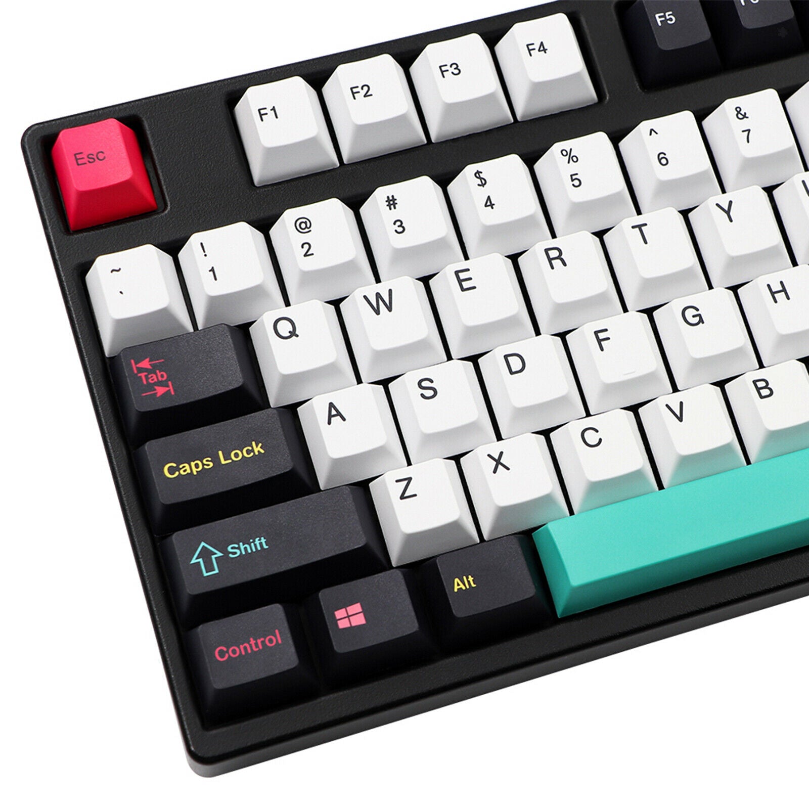 130Key PBT Keycap Set Simple Color Block Style for Mechanical Keyboard
