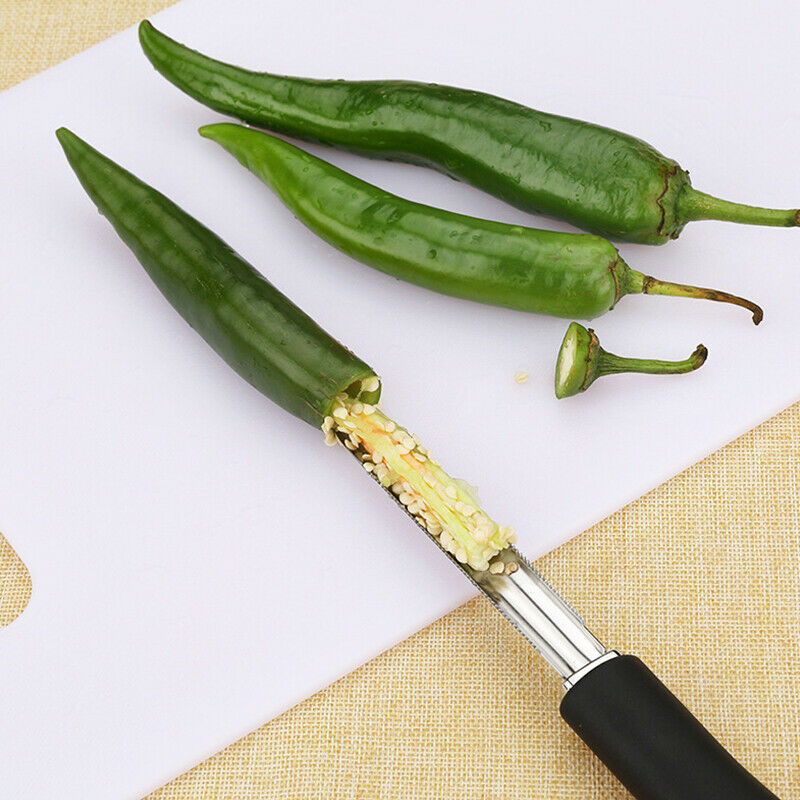 Chili Pepper Corer Stainless Steel Zucchini Courgette  Serrated Edge Core.l8