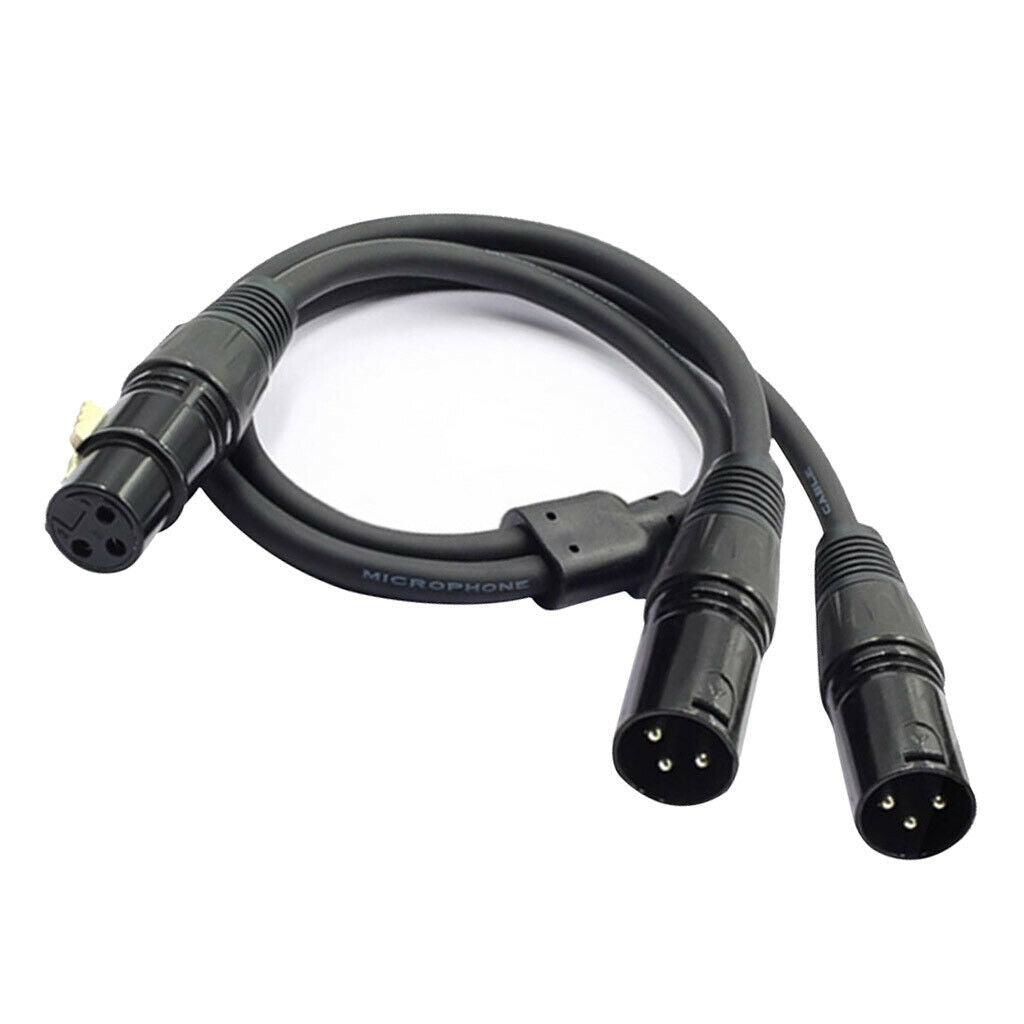2X Female XLR Cable To 2 Male Y Splitter Cable Adapter