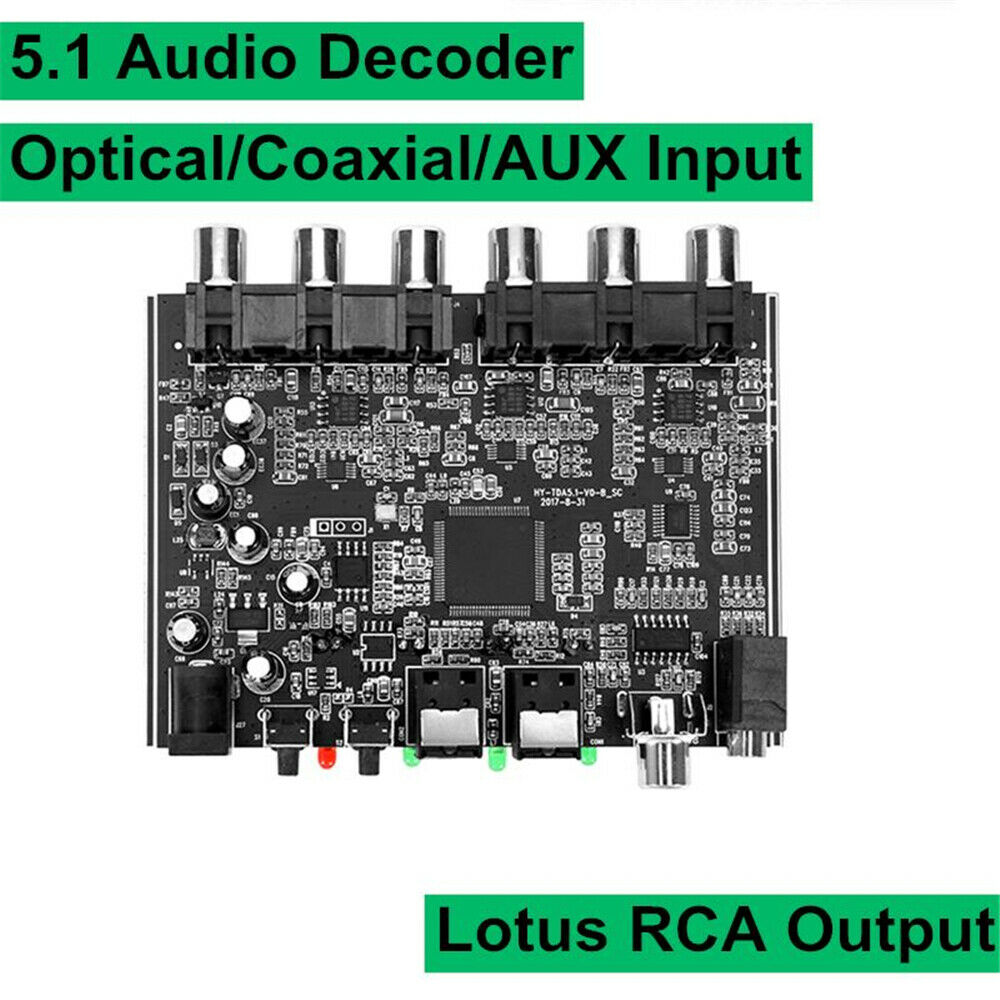 5.1 Channel AC-3 PCM Digital Optical Coaxial DTS RCA HiFi Home Theater Decoder