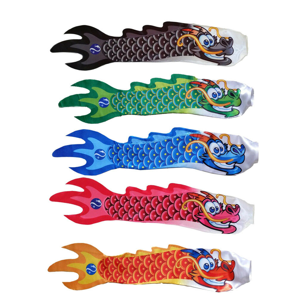 5x 28" Hanging Windsock Flag Roof Kite Outdoor Indoor Dragon Carp Streamer