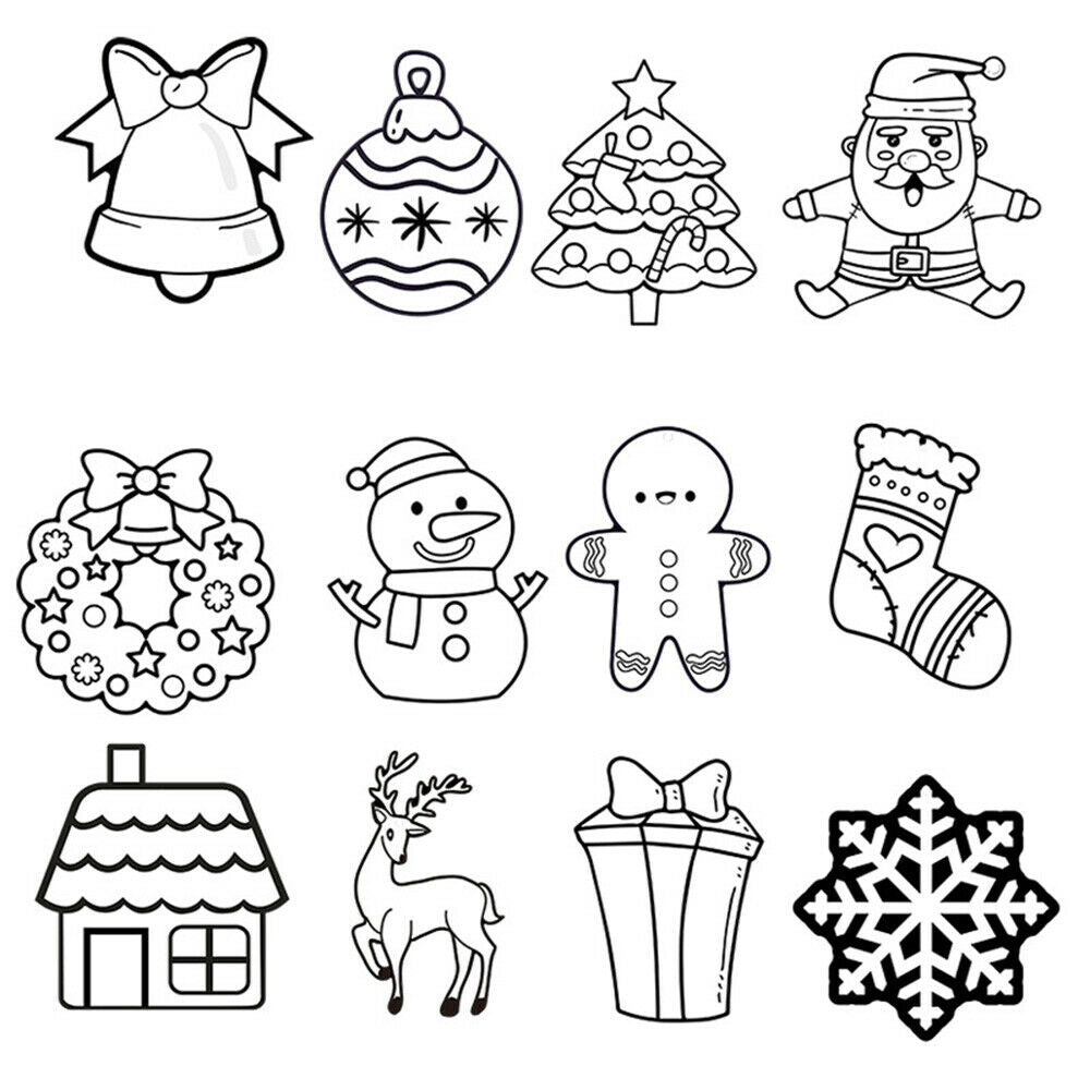 Christmas Scratch Painting Set Bell Deer Tree Paper Children Kids Art Supplies