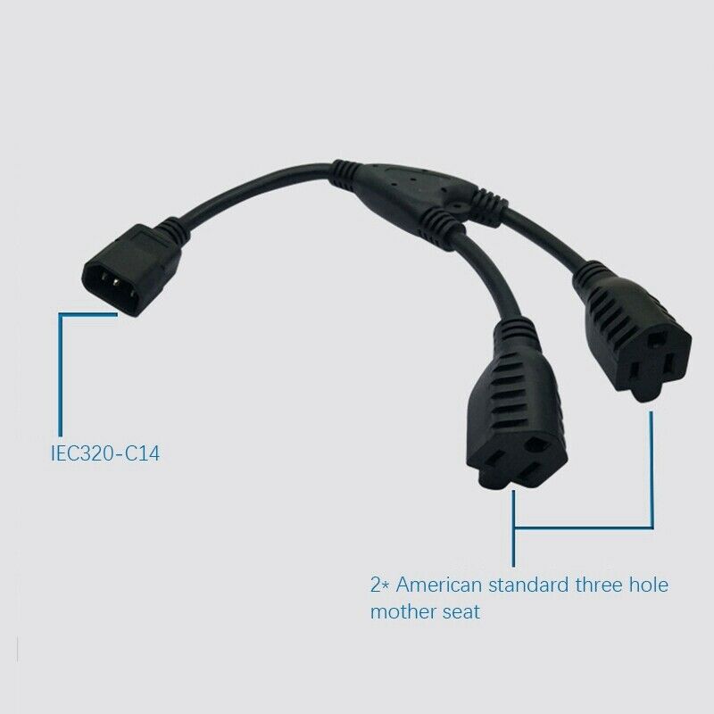 Power Extension Cord, C14 to 2X5-15R American Power Conversion Cord for LaptO1X7