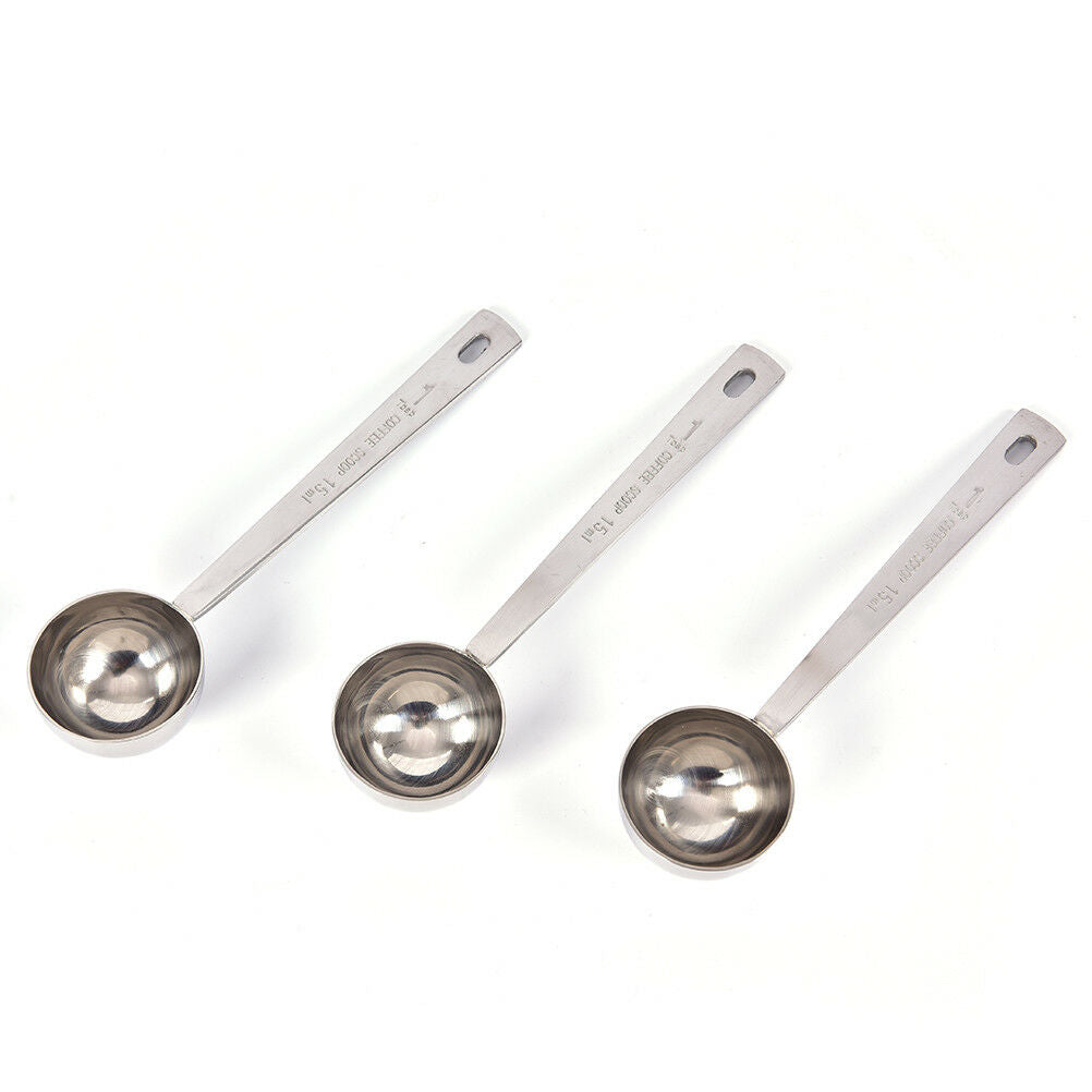 Coffee Measure Spoon Tablespoon Stainless Steel Scoop Coffee Tea Baking Su.l8