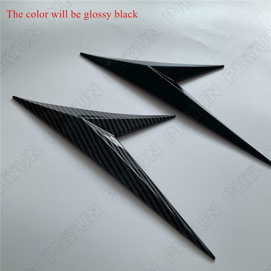 Car Side Wing Air Flow Fender Grill Intake Vent Trim Glossy Black Emble Stickers