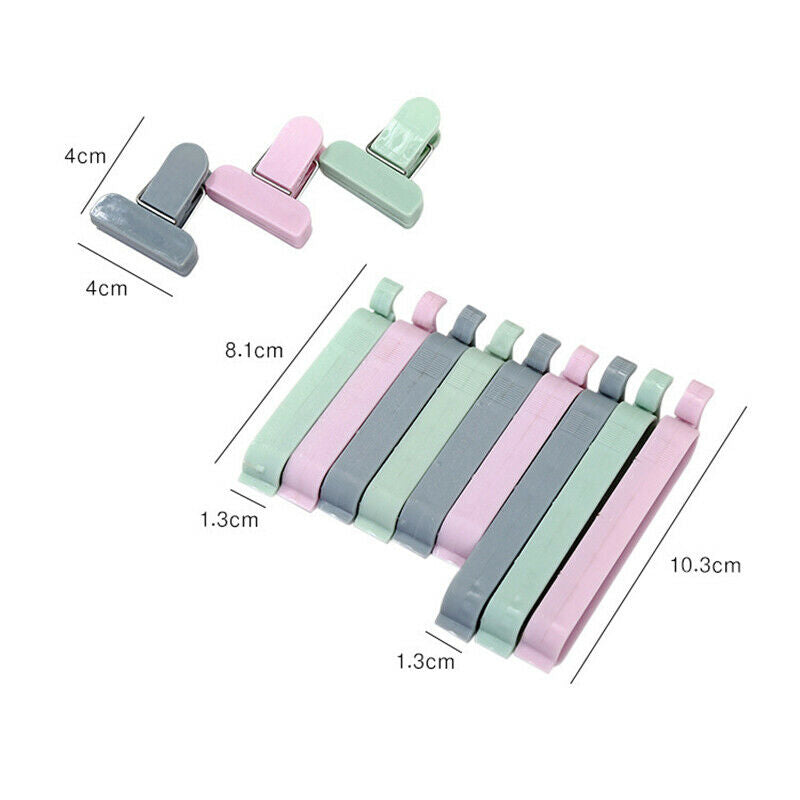 12X Plastic Bag Clips Food Storage Sealing Pegs Kitchen Seal Bag Bread Cereal HN