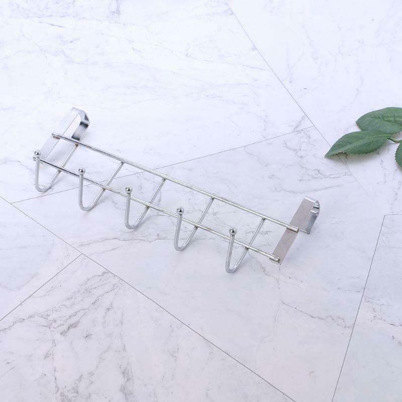 5 Hooks Over Door Clothing Hanger Rack Cabinet Door Loop Holder Shelf For Home